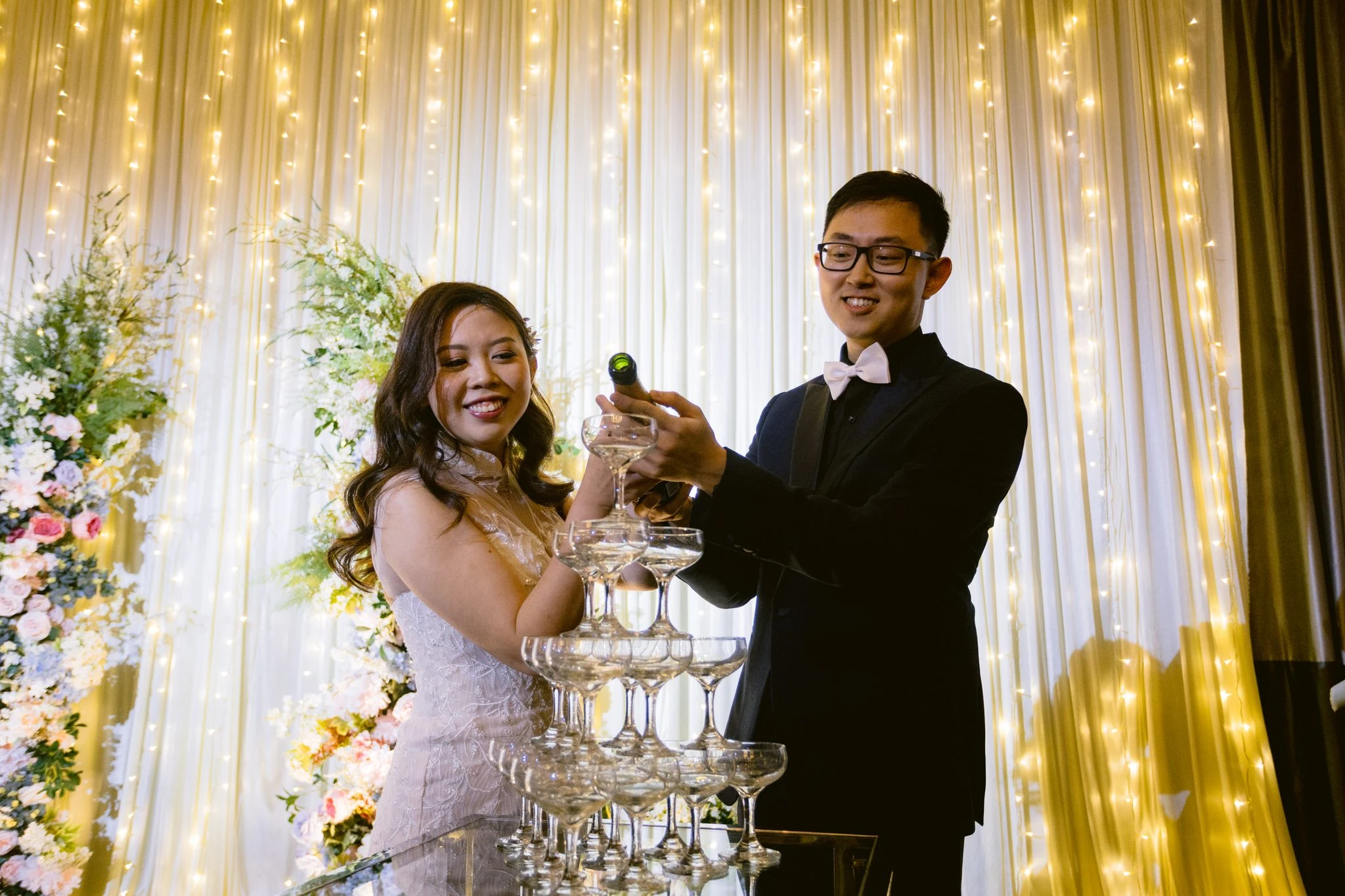 Wedding couple at Promises and Petals