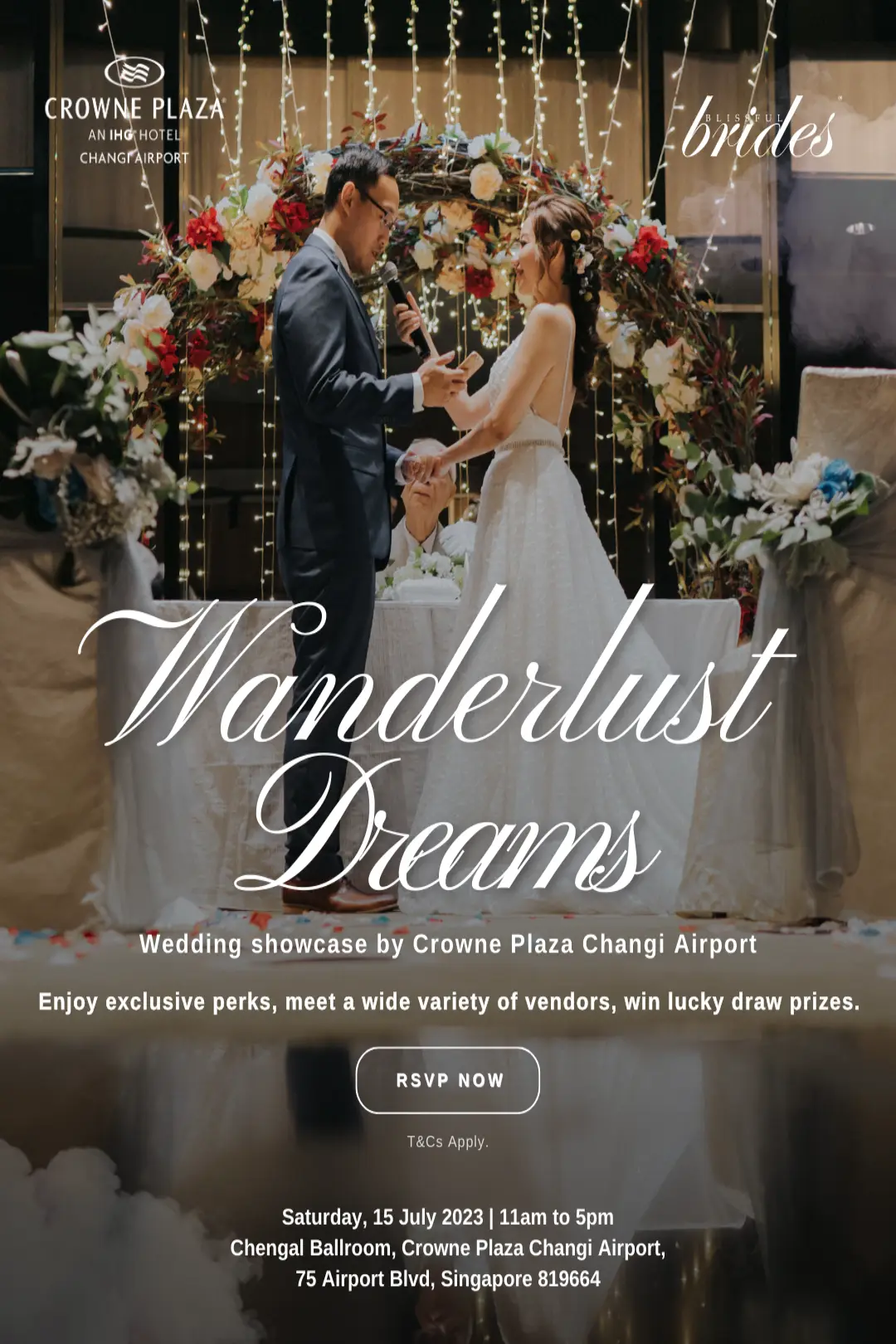 Wanderlust Dreams Wedding Showcase 2023 by Crowne Plaza Changi Airport